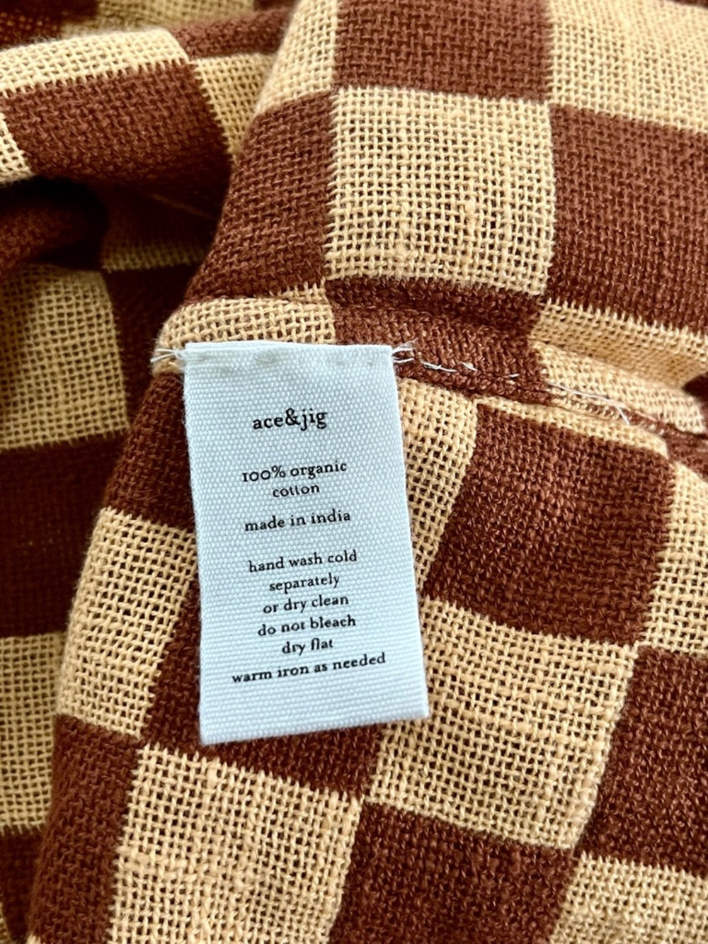 ace & jig nola reversible button tank top blouse rhyme checkered check large nwt - Picture 6 of 7